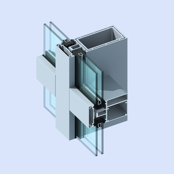 150明框玻璃幕墙铝材图片