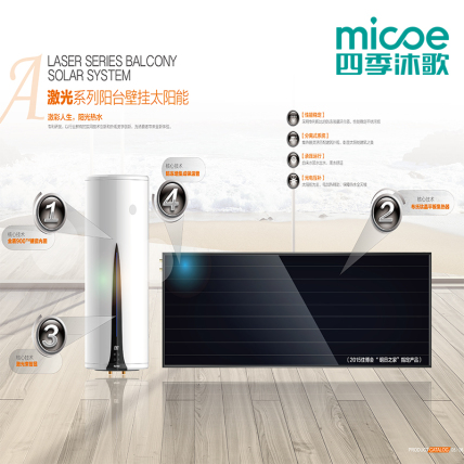 四季沐歌阳台壁挂水箱80L立式